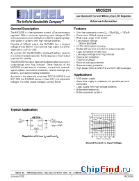 Datasheet MIC5239-3.0BM manufacturer Micrel
