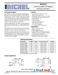 Datasheet MIC5245-2.8BM5 manufacturer Micrel
