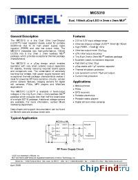 Datasheet MIC5310-3.2YML manufacturer Micrel