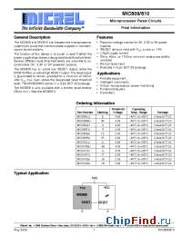 Datasheet MIC809JU manufacturer Micrel