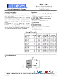 Datasheet MIC811RU manufacturer Micrel
