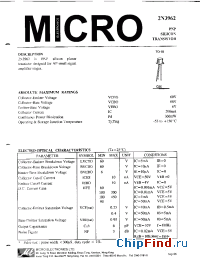 Datasheet 2N3962 manufacturer Micro Electronics