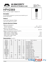 Datasheet HPH2369 manufacturer Micro Electronics