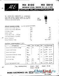 Datasheet MH8100 manufacturer Micro Electronics