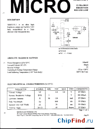 Datasheet MSB31TK-1 manufacturer Micro Electronics