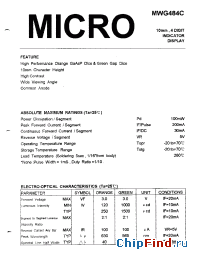 Datasheet MWG484C manufacturer Micro Electronics