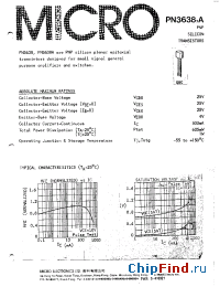 Datasheet PN3638 manufacturer Micro Electronics