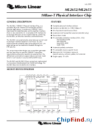 Datasheet ML2653CQ manufacturer Micro Linear