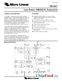 Datasheet ML4667 manufacturer Micro Linear