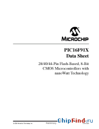 Datasheet 16F916-I/ML manufacturer Microchip