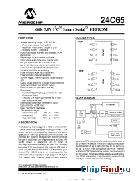 Datasheet 24C65-ISM manufacturer Microchip