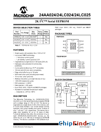 Datasheet 24LC024-I/P manufacturer Microchip