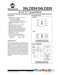 Datasheet 24LC025 manufacturer Microchip
