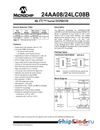 Datasheet 24LC08B-E manufacturer Microchip