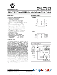 Datasheet 24LC52-IP manufacturer Microchip