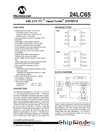 Datasheet 24LC65-ISM manufacturer Microchip