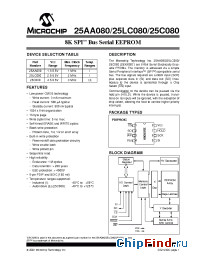 Datasheet 25AA080T-I/P manufacturer Microchip