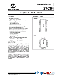 Datasheet 27C64-15IL manufacturer Microchip