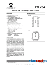 Datasheet 27LV64-20IP manufacturer Microchip