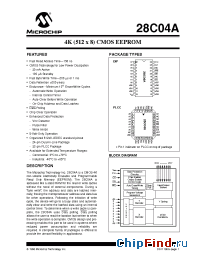 Datasheet 28C04AFT15I manufacturer Microchip