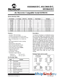 Datasheet 93C66BXIMSG manufacturer Microchip