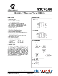 Datasheet 93C86-P manufacturer Microchip