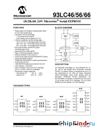Datasheet 93LC46 manufacturer Microchip