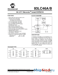 Datasheet 93LC46A-SN manufacturer Microchip