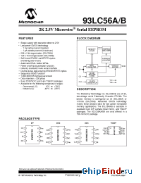 Datasheet 93LC56B-I/P manufacturer Microchip