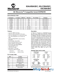 Datasheet 93LC56BXT-I/SNG manufacturer Microchip