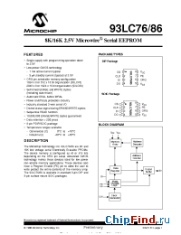 Datasheet 93LC76-IP manufacturer Microchip