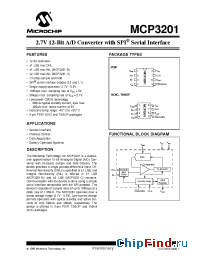 Datasheet MCP3201-BIP manufacturer Microchip