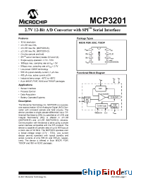 Datasheet MCP3201I manufacturer Microchip