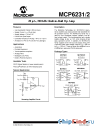 Datasheet MCP6231-E/SN manufacturer Microchip