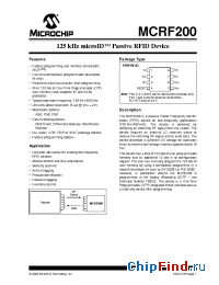 Datasheet MCRF200I1MQ23 manufacturer Microchip
