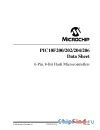 Datasheet PIC10F200 manufacturer Microchip