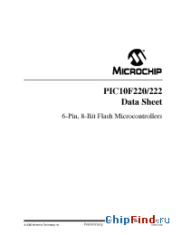 Datasheet PIC10F220 manufacturer Microchip