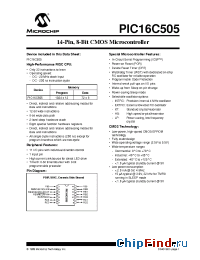 Datasheet PIC16C505-04E/JW manufacturer Microchip