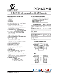 Datasheet PIC16C71 manufacturer Microchip