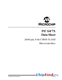 Datasheet PIC16F73 manufacturer Microchip