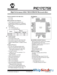 Datasheet PIC17C752 manufacturer Microchip