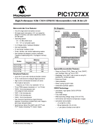 Datasheet PIC17LC766-16I/CL manufacturer Microchip