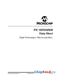 Datasheet PIC18F010T manufacturer Microchip