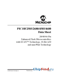 Datasheet PIC18F2585 manufacturer Microchip