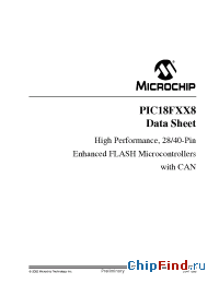 Datasheet PIC18F258ESPSQTP manufacturer Microchip