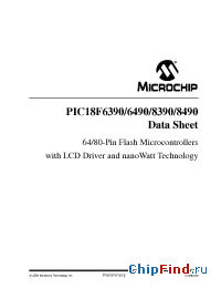 Datasheet PIC18F8490E/PTSQTP manufacturer Microchip