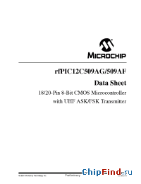 Datasheet RFPIC12C509AG manufacturer Microchip