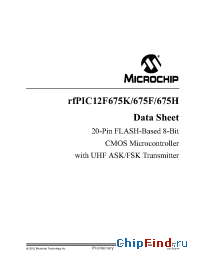Datasheet RFPIC12F675H manufacturer Microchip