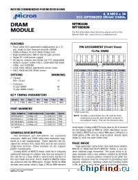 Datasheet MT18D836-6X manufacturer Micron
