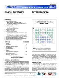 Datasheet MT28F160C34 manufacturer Micron